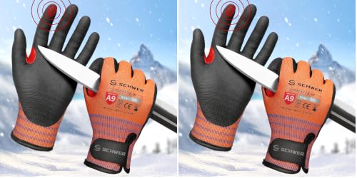 Image of Schwer FreezeGuard-X Winter Work Gloves for Men and Women, ANSI A9 Cut Resistant Gloves for Extreme Protection, Freezer Glove With Super Grip, Thermal Insulated, PM3326-W (L,2 Pairs) (Pack of 2)