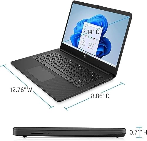 Image of HP 14 inch HD Touchscreen Laptop, AMD Ryzen 3 5300U Processor, 16GB RAM 512GB SSD, Wi-Fi, Bluetooth, HDMI, Webcam, Windows 11 Home, Black