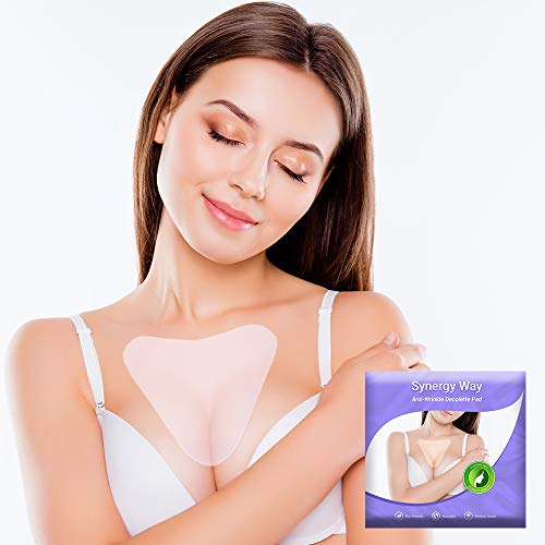 Synergy Way Decollette Chest Pad To Prevent & Eliminate Chest Wrinkles - 1 Pcs of 100% Medical Grade Silicone Décolleté Reusable Patch