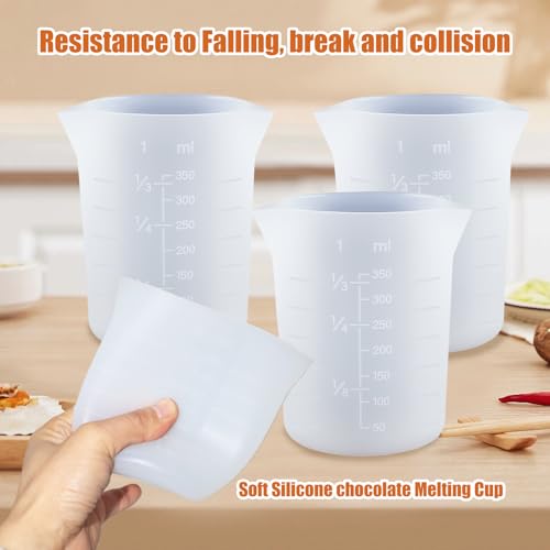 Set de 4 vasos medidores de silicona 350 ml miniatura 6