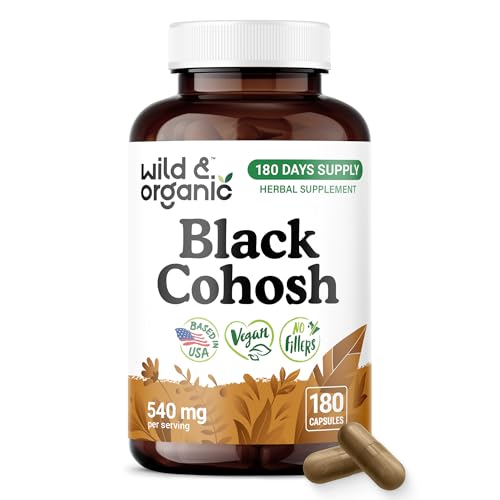 Wild & Organic Black Cohosh Capsules 540 mg, 180 Count