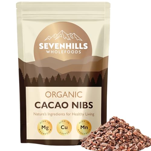 Sevenhills Wholefoods Organic Cacao Nibs Raw Peruvian 500g | High in Manganese and Magnesium | UK Lab tested | Pure & Natural