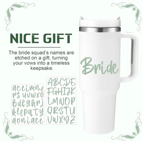 Image of 6 Sheets UV Dtf Cup Wrap Name Stickers for Water Bottles Waterproof Vinyl Decals Personalized Custom Lettering Gift Stickers for Cups Love 14-40oz Tumbler Mugs DIY Craft (Sage Green)