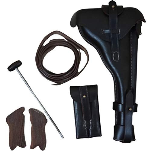 Holster Luger P08 canon 8 pouces warreplica avec tige de nettoyage et plaquettes