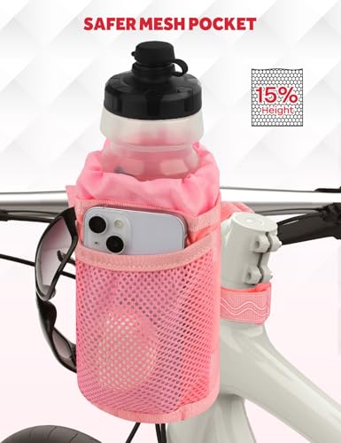 image for WUVOP Bike Cup Holder, Water Bottle Holder Handlebar for Bike with Mes