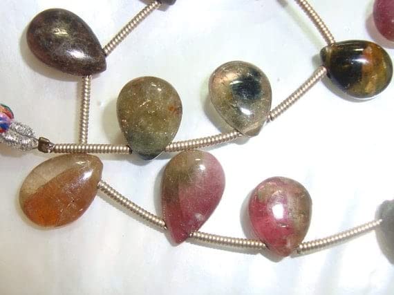 Tourmaline briolette multicolore LKBEADS, la solution pour harmoniser vos créations de colliers