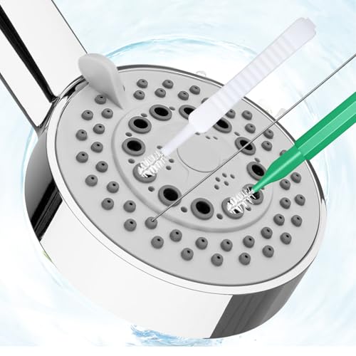 Image of 60pcs Shower Head Cleaner Tools Kit, 2 Designs Shower Head Cleaning Brushes Multi-Size Showerhead Anti-Clogging Cleaner Picks for Bathroom Small Hole Nozzle Gaps Slot (Purple, Green, White)