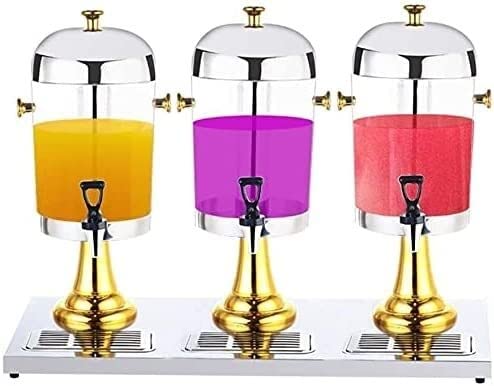 asdchZen Beer Tower Dispenser Beer Dispenser Beverage Cooler Cocktail Barbecue Parties Three Leading 24L Juice Ding Drinks,Gold