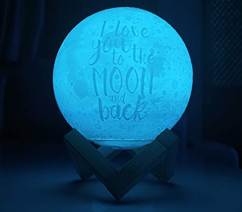Lampe lune photo multicolore 15 cm avec commande tactile et éclairage LED variable - 3