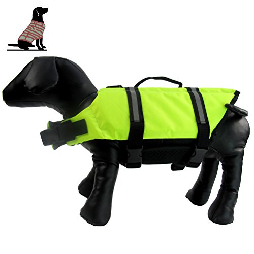 POPETPOP Chaleco Salvavidas para Perro Chaleco Seguridad Chaleco Reflectante para Mascota Peso 3-7 kg XS Verde