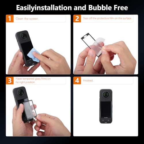 Image of AMAZEAR Screen Protector for Insta360 X5 Accessories (2 Pack), Tempered Glass Film for Insta360 X4 /Insta 360 X5 LCD Screen, Ultra HD, 9H Hardness, Scratch Resistant