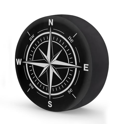 Image of Compass Spare Tire Cover Wheel Covers Protectors Waterproof Dust-Proof Universal Fit Trailer, RV, SUV and Many Vehicle 16 Inch,C-03