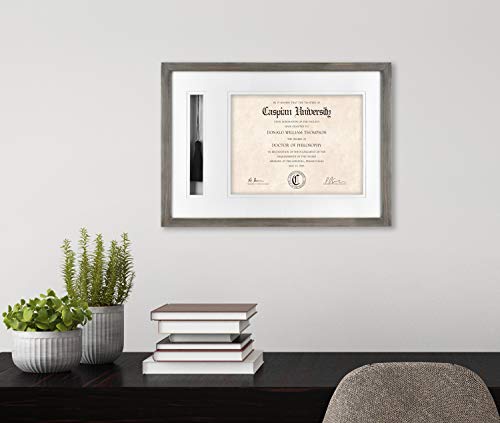 Image of MCS, Gray Graduation Diploma and Tassel Frame, 18.25x13 Inch Overall Size (65905)