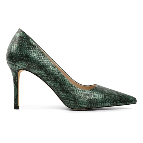 Image of Eldof Women's Classic Dress Pumps Shoes, Sexy Pointed Toe 4 inch Stiletto High Heels, Office Formal Slip On Size 5-13