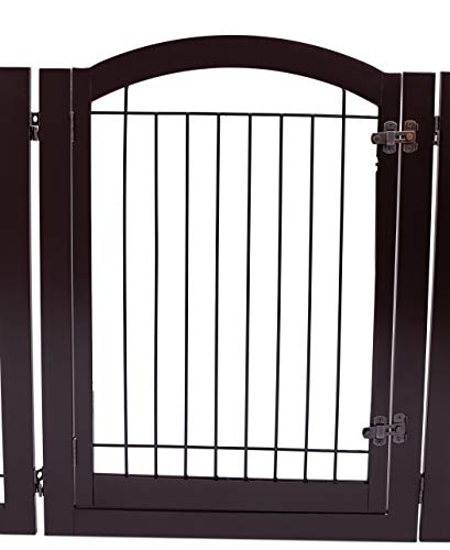 BIRDROCK HOME Indoor Dog Pet Gate with Door - 6 Panel - 30 Inch Tall - Enclosure Kennel Pet Puppy Safety Fence Pen… - Image 8