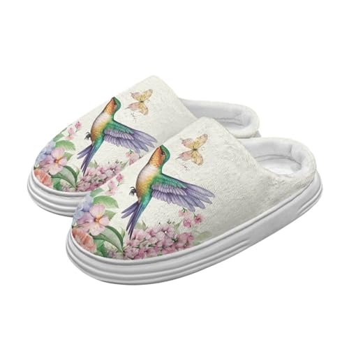 Fuzzy Plush Slippers for Women Men, Non-Slip Fluffy Winter House Shoes Memory Foam Cushion Cute House Slippers