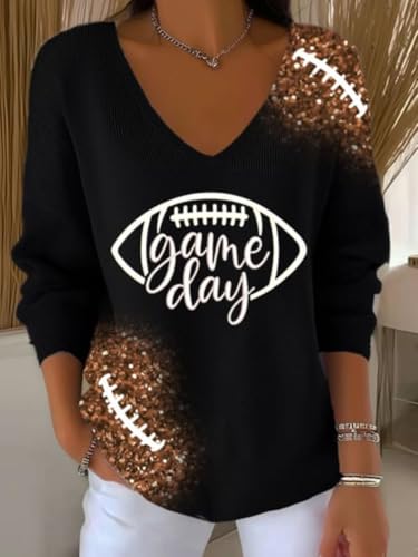 Game Day Shirts Womens Apparel Football Lover Tshirt V Neck Sweatshirt Womens Plus Size Game Day Shirts2
