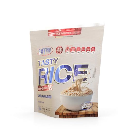 Life Pro Tasty Rice 1kg | Harina de Arroz Pre Gelatinizada para Mejor Asimilación y Digestión | Carbohidratos para más Energía | Textura Extrafina Sin Azúcares (NEUTRA)