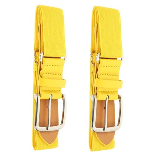 Sosoport 2 pcs Adjustable Elastic Sports Belt for Boys and Durable Faux PU Baseball Softball Volleyball Football Belt Versatile Outdoor Sports Accessory Fashionable Comfortable