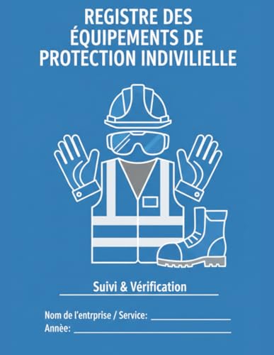 livre Registre Des Équipements de Protection Individuelle : Carnet de suivi et de contrôle des EPI pour établissements publics, entreprises et collectivités – Conforme au code du travail et du sport.