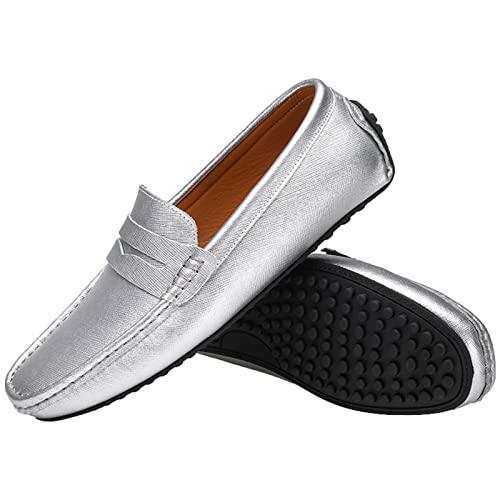Men's Classic Penny Loafers Flat Slip-On Soft Split Leather Moccasins Driving Shoes4
