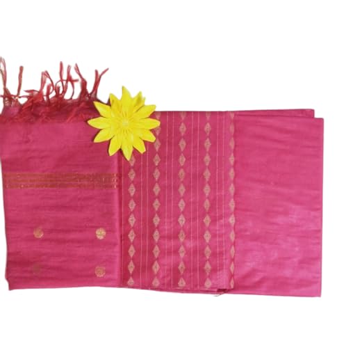 Image of STB-SILK TEXTILES BHAGALPUR Women's Bhagalpuri Cotton Silk Unstitched Salwar Suit Dress Material With Dupatta