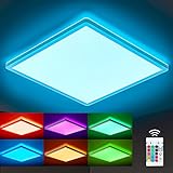 【10 Einstellbare Helligkeitsstufen】 Mit dieser dimmbaren LED-Deckenleuchte kann die Helligkeit sowohl 4000K-Licht als auch RGB-Licht von 10% bis 100% eingestellt werden. Die LED-Deckenleuchte können 10 Helligkeitsstufen eingestellt werden. Sie können die geeignete Helligkeit nach Ihren Wünschen auswählen
