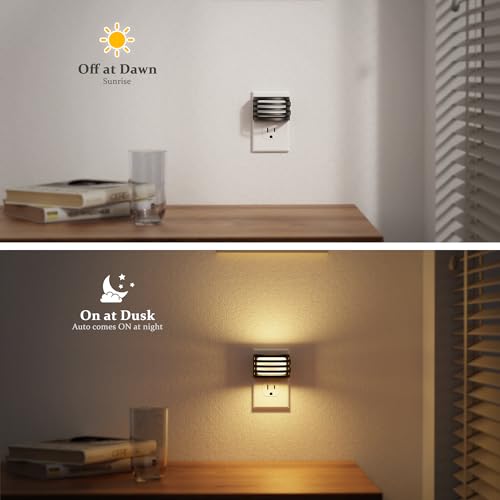 Image of JandCase LED Night Lights Plug into Wall, [2 Pack] Night Light with 3 Colors 3000K-5000K-Amber, 3 Level Brightness Adjustable Plug in Night Light, Dusk to Dawn Nightligts for Adults Bedroom Bathroom