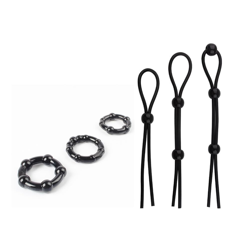 Cock Ties Penis Ring Set Adjustable Silicone,Male Sex Toys for Erection Enhancing, Long Lasting Stronger,6 Different Sizes Cock Ring Adult Sex Toys Games Sunglasses