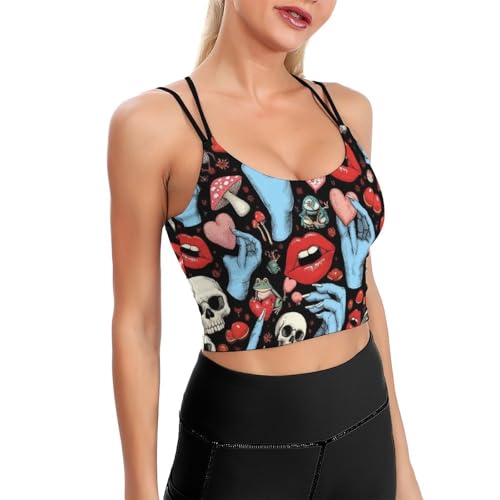 No Wire Yoga Tank Top Cross Bras with Chest Pad for Yoga Fitness Running Gym