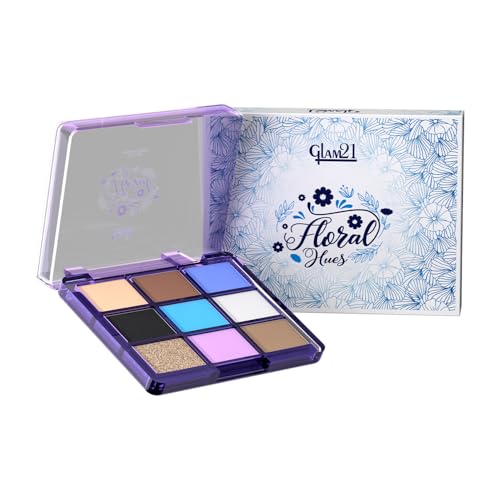 Image of Glam21 Floral Hues 9 In 1 Eyeshadow Palette | Highly Pigmented | Easy To Carry | Super-Blendable | Mix of Matte and Shimmers Smudge-Proof (7.2 gm) | 01- Orchid