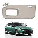 Dasbecan Beige Left Driver Side Sun Visor with Vanity Mirror Compatible with Toyota Corolla 2019 2020 2021 2022 2023 2024 Replaces# 74320-02F50-A0