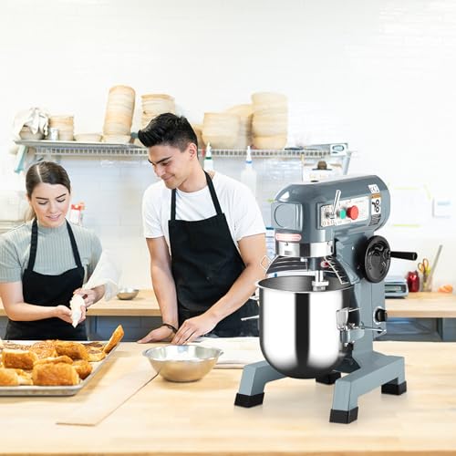Image of Commercial Food Mixer 15Qt, Heavy Duty Commercial Stand Mixer with 3 Speeds Adjustable, 660W Electric Dough Mixer with Stainless Steel Bowl, Dough Mixer Timing Function for Bakeries Pizzerias