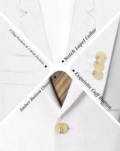 Image of Bofan Linen Boys Blazer Formal Suit Jackets for Boy Outwear Jacket & Coats for Kids Boys' Fashion Summer Wedding Outfit