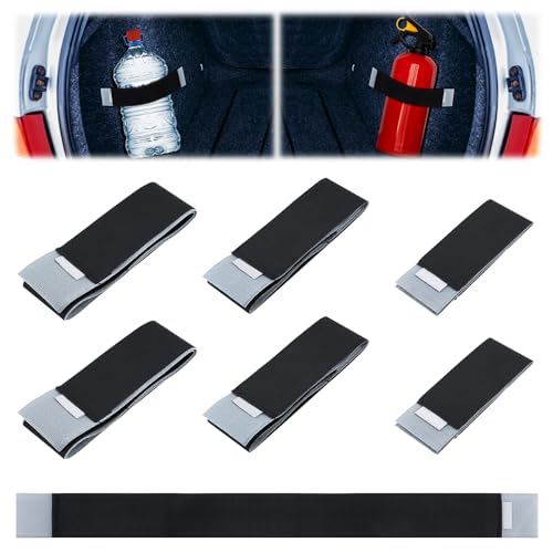 7 Stück Auto-Klettverschlussstreifen, Klettbander 4 Größe, Kofferraum Klettstreifen, Klettverschluss Bander, Auto Klett Streifen Elastisches Klettbänder zur Befestigung von Gegenständen Im Auto