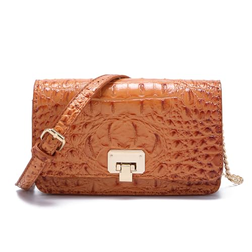 Image of Makcr Joacbv Small Crocodile Crossbody Cell Phone Purse for women Vegan Leather Clutch Wallet with Leather Shoulder Strap | Small