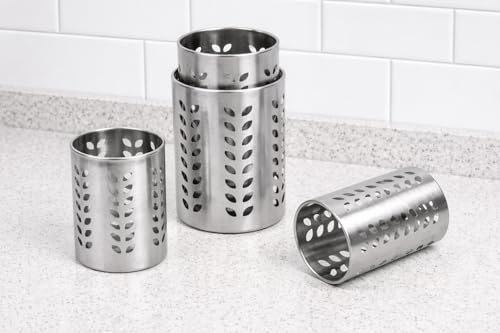 Image of Stainless Steel Multipurpose Spoon Holder for Kitchen | Cutlery Stand & Spoon Stand Steel for Dining Table | KnifeStand Spatula Holder for Kitchen| Utensils Organiser forKitchen(Set of 4)
