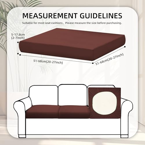 Image of 8Pcs Stretch Patio Cushion Covers,Outdoor Couch Covers Replacement,Outdoor Couch & Sofa Slipcovers,for Patio Furniture Cushion Covers,Washable Reusable Furniture Protector (Light Coffee,Cover Only)