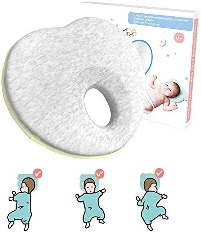 AtoBaby Baby Pillow,Memory Foam Cushion for Flat Head Syndorme Prevention and Head Support,Newborn Baby Head Shaping Pillow
