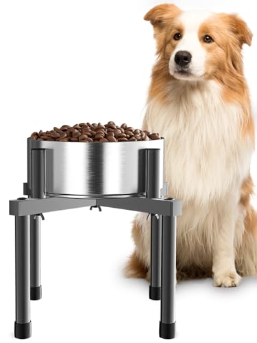EKNITEY Erhöhter Verstellbarer Hundenapf Ständer - Metall Hunde Fressnapf Ständer für Mittelgroße & Kleine Hunde, Breitenverstellbar rutschfest Hundenapf Ständer, Schale Nicht enthalten