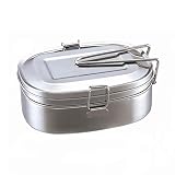 Esta fiambrera de acero inoxidable es perfecta para llevar ensalada o para guardar alimentos en el frigorífico o llevarla a la oficina.