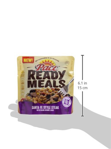 Pace Ready Meals, Santa Fe Style Steak with Black Beans & Rice, 9 oz (Pack of 6)