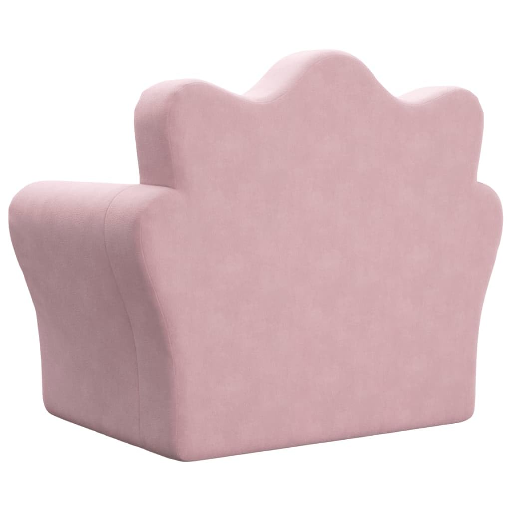 vidaXL Canapé-lit pour Enfants, Lit de Jour avec Dossier et Accoudoirs, Lit d'Invité pour Tout-Petits Chambre Salon Maison, Rose Peluche Douce