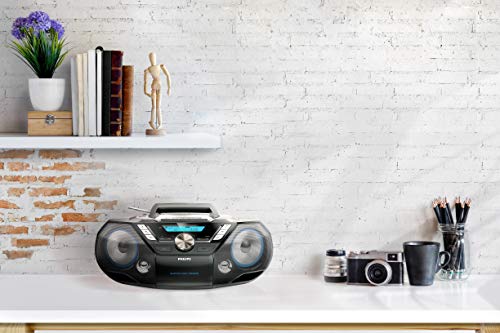 Philips AZB798T / 12 CD-Soundmachine, draagbare CD-speler (radio DAB + / FM, Bluetooth, CD, MP3-CD, USB, cassette, alles-in-één geluidssysteem), Zwart - Image 6