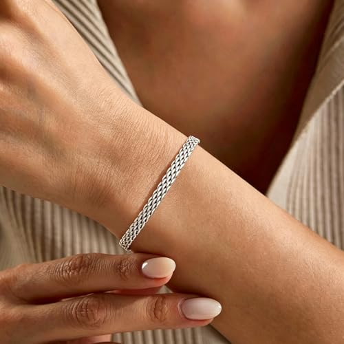 Pulsera fina malla 5mm de plata 925 unisex miniatura 3