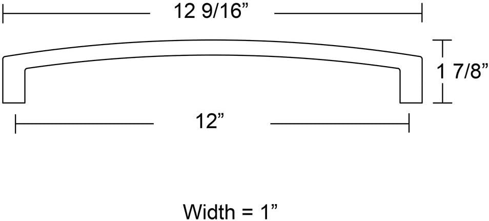 Emtek Bauhaus Appliance Pull Available as Single, Concealed Surface (CS), or Back to Back (BTB) in 2 Sizes and 7 Finishes - CS86345US15 - (Center to Center 12" CS) - Satin Nickel (US15)