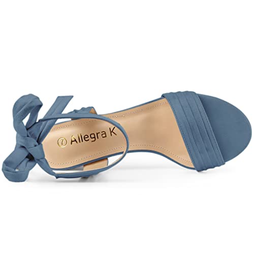 Image of Allegra K Women's Open Toe Ankle Tie Back Block Heels Sandals