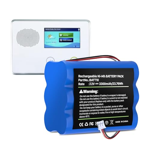 Battery for 2Gig BATT1, 3300mAh New Upgrade High Capacity Battery Replacement for BATT1X, BATT2X, Go Control Security Panel Alarm System 10-000013-001, Linear PERS-4200, Part Numbers: 6MR2000AAY4Z