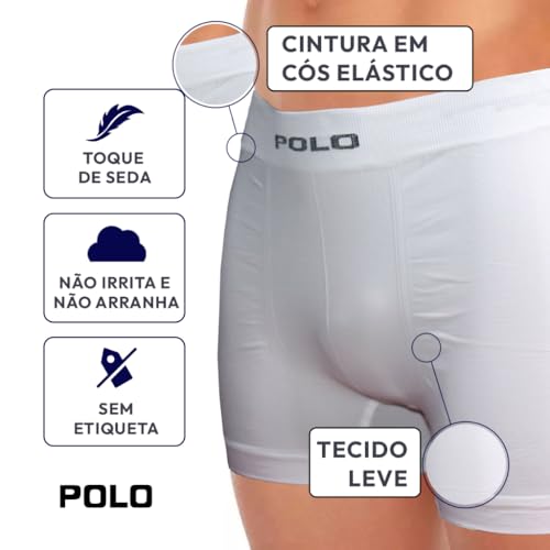 Kit 3 Cuecas Polo 781 Algodão Boxer Sem Costura - Sortido (BR, Alfa, P, Regular, Cores sortidas)