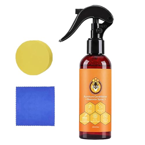 Pure Natural Furniture Polish and Cleaner, Non Toxic Pet-friendly Beeswax Wood Floor Cleaner Conditioner, Harmless to Original Wood Finish Easy Shine Beeswax Spray for Cabinets Hardwood Floor (1)